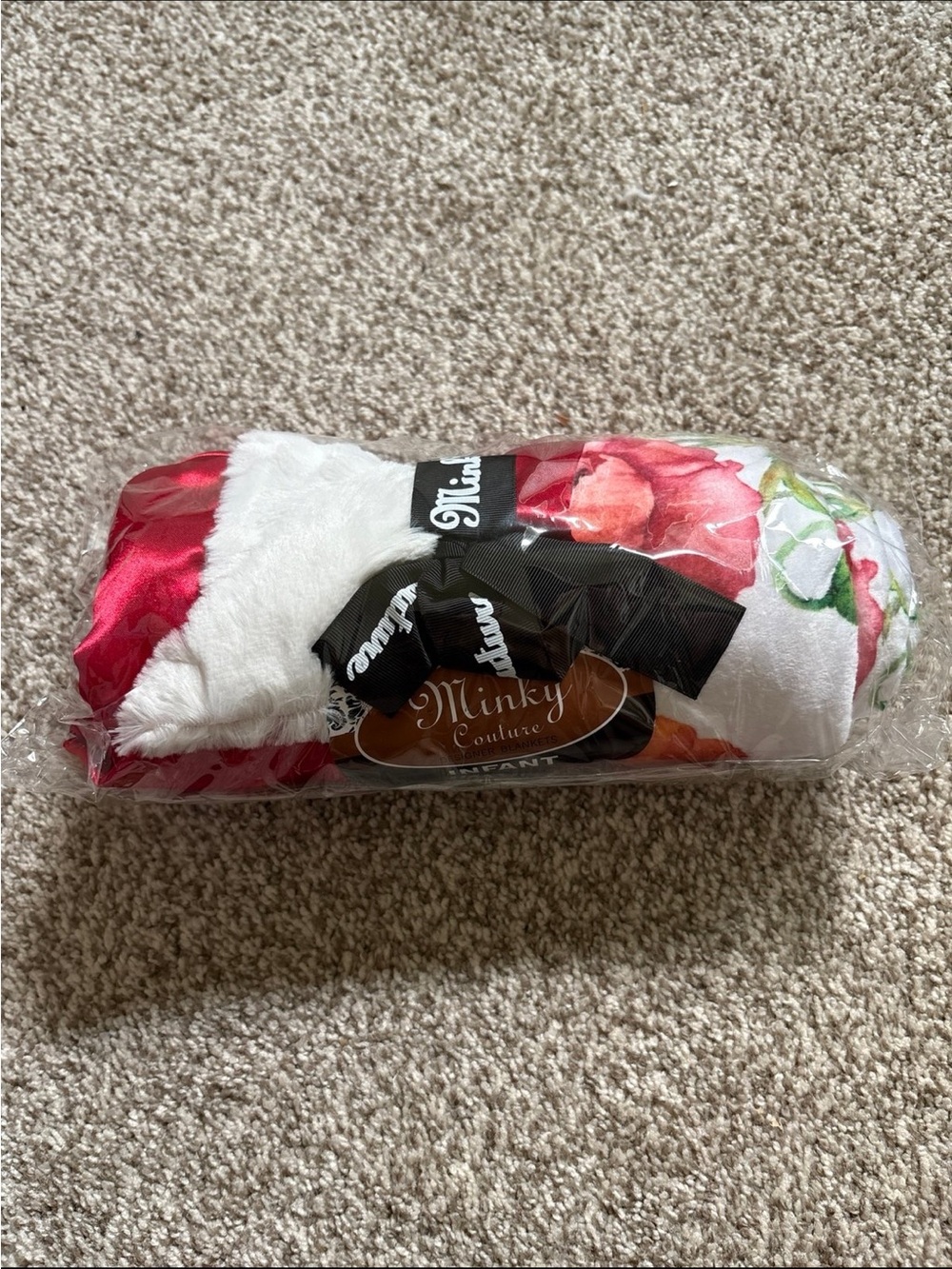 Minky Couture Infant Blanket - poppy print